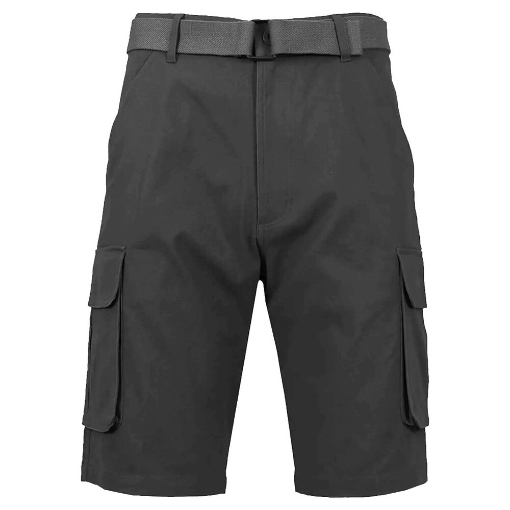 New Wicked Stitch Mens Belted Black 7 Pocket Cargo Shorts
